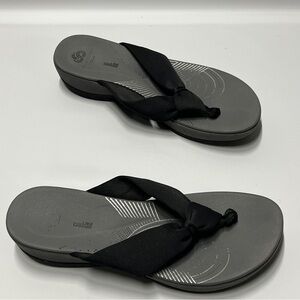 CLARKS Women’s Size 10 Black Comfort Walking Summer Sandal Flip Flop